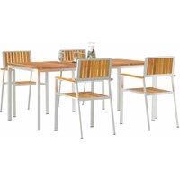 Berkfield Home Elegant 5 Piece Garden Dining Set Solid Wood Acacia in Brown