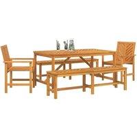 Berkfield Home Charming 5 Piece Garden Dining Set Solid Wood Acacia in Brown