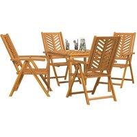 Berkfield Home Stylish 5 Piece Garden Dining Set Solid Wood Acacia in Brown