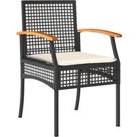 Berkfield Home Beautiful 5 Piece Garden Dining Set with Cushions Black Poly Rattan