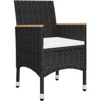 Berkfield Home Beautiful 5 Piece Garden Dining Set with Cushions Black