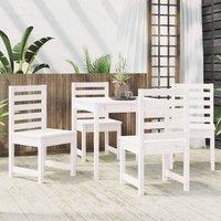 Berkfield Home Beautiful 5 Piece Garden Dining Set White Solid Wood Pine