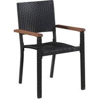 Berkfield Home Beautiful 5 Piece Outdoor Dining Set Poly Rattan & Acacia Wood Black