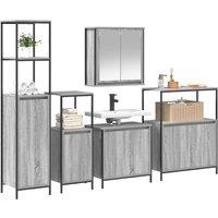Berkfield Home Modern 5-Piece Bathroom Furniture Set in Grey Sonoma Engineered Wood