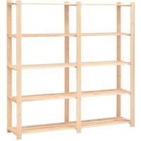 Berkfield Home Durable 5-Tier Storage Racks 3 pcs 170x38x170 cm Solid Pinewood 500 kg in Beige | Size: 170 x 38 x 170 cm