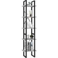 Berkfield Home Modern 5-Tier Book Cabinet Concrete Grey 40x30x175 cm Engineered Wood | Size: 40 x 30 x 175 cm