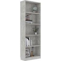 Berkfield Home Modern 5-Tier Book Cabinet Concrete Grey 60x24x175 cm Engineered Wood | Size: 60 x 24 x 175 cm