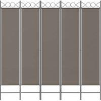 Berkfield Home Durable 5-Panel Room Divider Anthracite 200x200 cm Fabric in Charcoal