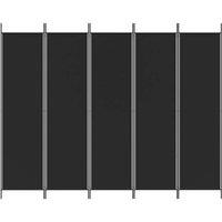 Berkfield Home Durable 5-Panel Room Divider Black 250x200 cm Fabric