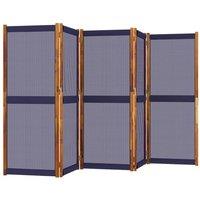 Berkfield Home Beautiful 5-Panel Room Divider Dark Blue 350x180 cm in Navy