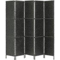 Berkfield Home Decorative 5-Panel Room Divider Black 193x160 cm Water Hyacinth
