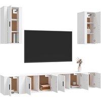 Berkfield Home Classic 6 Piece TV Cabinet Set White Engineered Wood