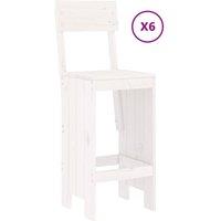 Berkfield Home Beautiful 7 Piece Garden Bar Set White Solid Wood Pine