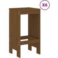 Berkfield Home Beautiful 7 Piece Garden Bar Set Honey Brown Solid Wood Pine