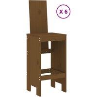 Berkfield Home Beautiful 7 Piece Garden Bar Set Honey Brown Solid Wood Pine