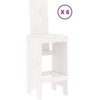 Berkfield Home Beautiful 7 Piece Garden Bar Set White Solid Wood Pine