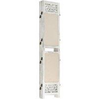 Berkfield Home Elegant 6-Panel Room Divider Cream 210x165 cm Fabric in Beige