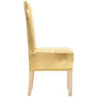 Berkfield Home Soft 6 pcs Straight Chair Covers Stretch Gold