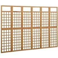 Berkfield Home Durable 6-Panel Room Divider/Trellis Solid Fir Wood 242.5x180 cm in Brown