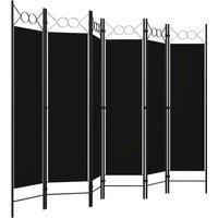 Berkfield Home Practical 6-Panel Room Divider Black 240x180 cm