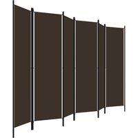 Berkfield Home Practical 6-Panel Room Divider Brown 300x180 cm