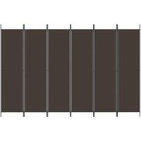 Berkfield Home Durable 6-Panel Room Divider Brown 300x200 cm Fabric