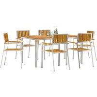 Berkfield Home Elegant 7 Piece Garden Dining Set Solid Wood Acacia in Brown