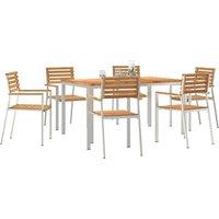 Berkfield Home Modern 7 Piece Garden Dining Set Solid Wood Teak in Brown