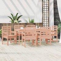 Berkfield Home Beautiful 7 Piece Garden Dining Set Solid Wood Douglas in Light Tan