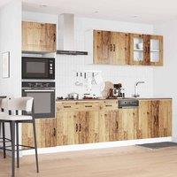 Berkfield Home Elegant 7 Piece Kitchen Cabinet Set Kalmar Old Wood Engineered Wood in Brown