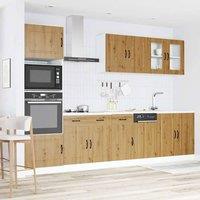 Berkfield Home Elegant 7 Piece Kitchen Cabinet Set Kalmar Artisan Oak Engineered Wood in Brown