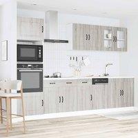 Berkfield Home Elegant 7 Piece Kitchen Cabinet Set Kalmar Grey Sonoma Engineered Wood
