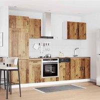Berkfield Home Elegant 7 Piece Kitchen Cabinet Set Kalmar Old Wood Engineered Wood in Brown
