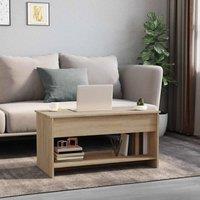Berkfield Home Modern 809650 Coffee Table Sonoma Oak 102x50x52, 5 cm Engineered Wood in Light Tan