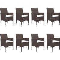Berkfield Home Elegant 9 Piece Garden Dining Set Poly Rattan & Tempered Glass Brown