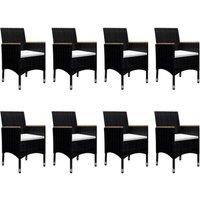 Berkfield Home Elegant 9 Piece Garden Dining Set Poly Rattan & Tempered Glass Black
