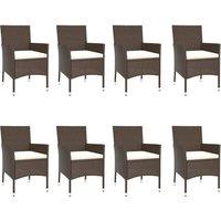 Berkfield Home Beautiful 9 Piece Garden Dining Set with Cushions Brown Poly Rattan