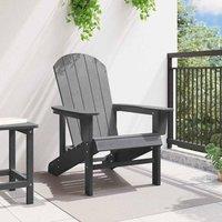 Berkfield Home Traditional Adirondack Chair Light Grey 74x82x91 cm HDPE | Size: 74 x 82 x 91 cm