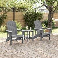 Berkfield Home Modern Adirondack Chairs 2 pcs Light Grey 74x82x90 cm HDPE | Size: 74 x 82 x 90 cm