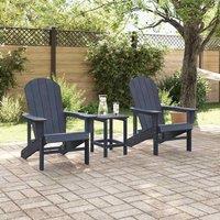 Berkfield Home Modern Adirondack Chairs 2 pcs Navy Blue 74x82x90 cm HDPE | Size: 74 x 82 x 90 cm
