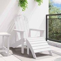 Berkfield Home Modern Adirondack Chair with Footrest White HDPE