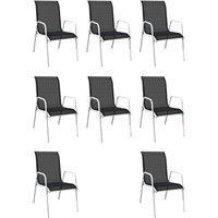 Berkfield Home Comfortable 9 Piece Outdoor Dining Set Steel Black