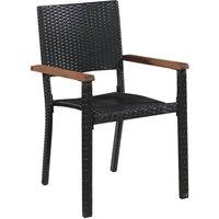 Berkfield Home Beautiful 9 Piece Outdoor Dining Set Poly Rattan & Acacia Wood Black