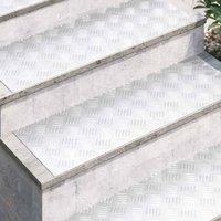 Berkfield Home Modern Aluminium Checker Plates 2 pcs Anti-Slip 90x30 cm in Silver | Size: Medium
