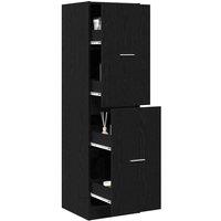 Berkfield Home Modern Apothecary cabinet Black Oak 40x41x144.5 cm Engineered Wood