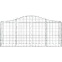 Berkfield Home Decorative Arched Gabion Basket 200x30x80/100 cm Galvanised Iron in Silver