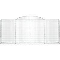 Berkfield Home Decorative Arched Gabion Basket 300x50x120/140 cm Galvanised Iron in Silver