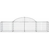 Berkfield Home Decorative Arched Gabion Basket 200x50x40/60 cm Galvanised Iron in Silver