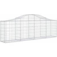 Berkfield Home Decorative Arched Gabion Baskets 6 pcs 200x30x60/80 cm Galvanised Iron in Silver