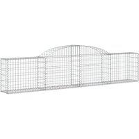 Berkfield Home Decorative Arched Gabion Baskets 6 pcs 300x30x60/80 cm Galvanised Iron in Silver